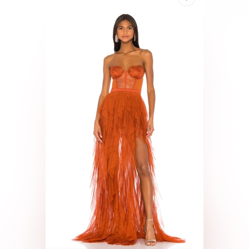 For love and lemons X revolve bustier gown